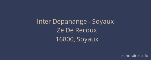 Inter Depanange - Soyaux