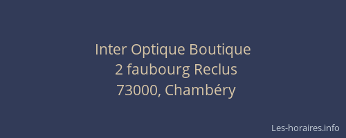 Inter Optique Boutique