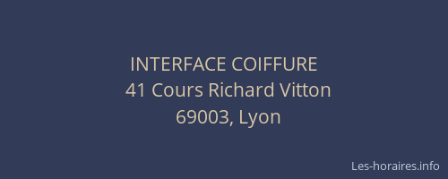 INTERFACE COIFFURE