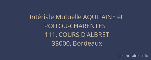 Intériale Mutuelle AQUITAINE et POITOU-CHARENTES