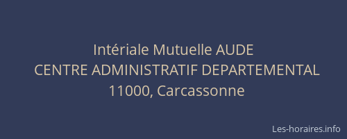 Intériale Mutuelle AUDE