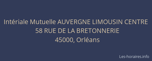 Intériale Mutuelle AUVERGNE LIMOUSIN CENTRE