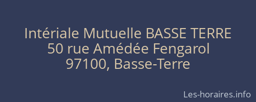 Intériale Mutuelle BASSE TERRE