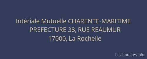 Intériale Mutuelle CHARENTE-MARITIME