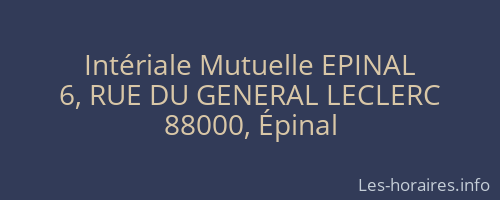 Intériale Mutuelle EPINAL