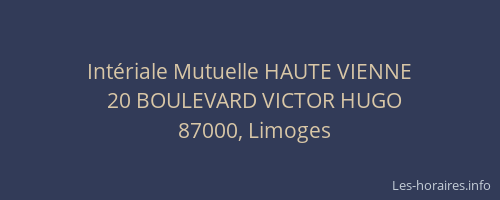 Intériale Mutuelle HAUTE VIENNE