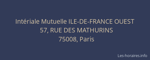 Intériale Mutuelle ILE-DE-FRANCE OUEST