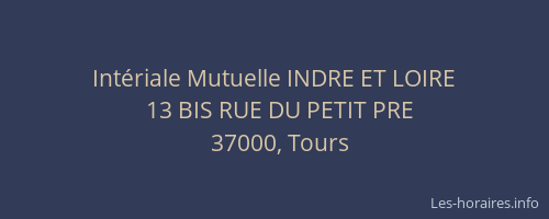 Intériale Mutuelle INDRE ET LOIRE