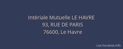 Intériale Mutuelle LE HAVRE