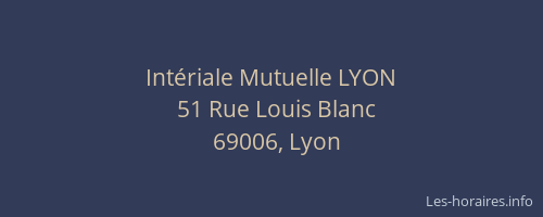 Intériale Mutuelle LYON