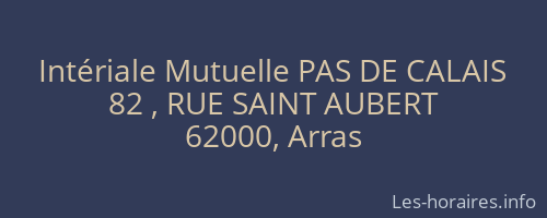 Intériale Mutuelle PAS DE CALAIS