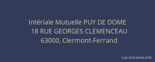 Intériale Mutuelle PUY DE DOME