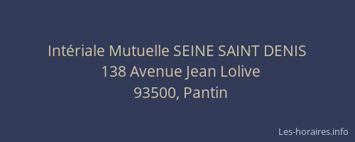 Intériale Mutuelle SEINE SAINT DENIS