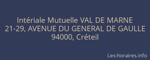 Intériale Mutuelle VAL DE MARNE