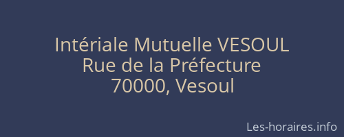 Intériale Mutuelle VESOUL