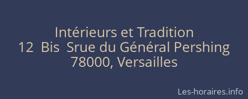 Intérieurs et Tradition