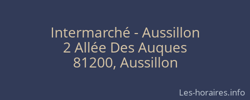 Intermarché - Aussillon