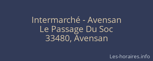 Intermarché - Avensan