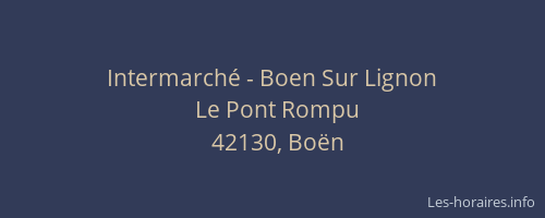 Intermarché - Boen Sur Lignon
