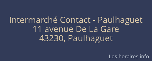 Intermarché Contact - Paulhaguet