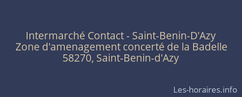 Intermarché Contact - Saint-Benin-D'Azy