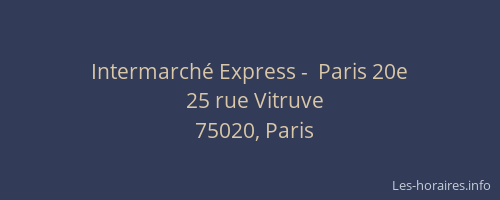 Intermarché Express -  Paris 20e