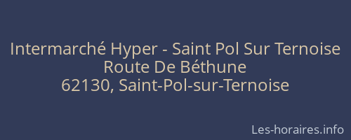 Intermarché Hyper - Saint Pol Sur Ternoise