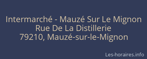 Intermarché - Mauzé Sur Le Mignon