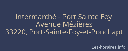 Intermarché - Port Sainte Foy