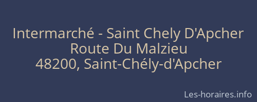 Intermarché - Saint Chely D'Apcher