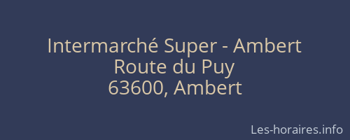 Intermarché Super - Ambert