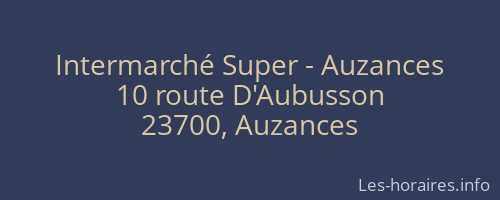 Intermarché Super - Auzances