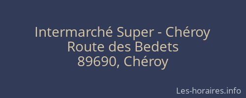 Intermarché Super - Chéroy