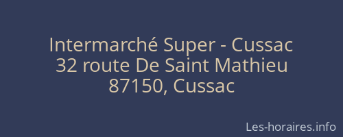 Intermarché Super - Cussac