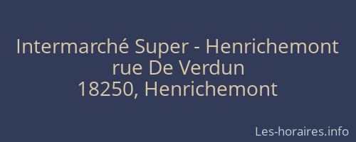Intermarché Super - Henrichemont