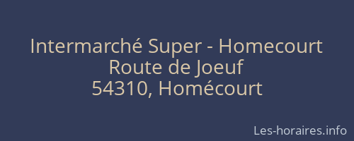 Intermarché Super - Homecourt