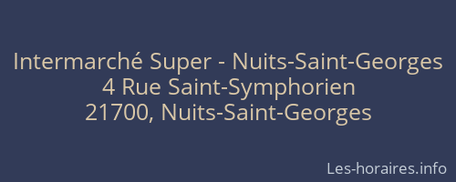 Intermarché Super - Nuits-Saint-Georges