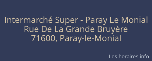 Intermarché Super - Paray Le Monial
