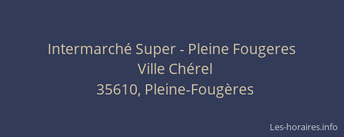 Intermarché Super - Pleine Fougeres