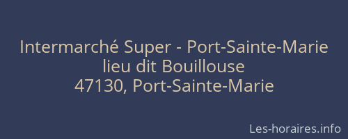 Intermarché Super - Port-Sainte-Marie