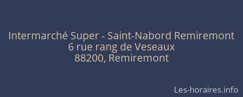 Intermarché Super - Saint-Nabord Remiremont