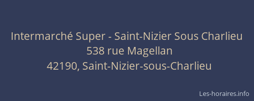 Intermarché Super - Saint-Nizier Sous Charlieu