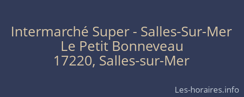 Intermarché Super - Salles-Sur-Mer