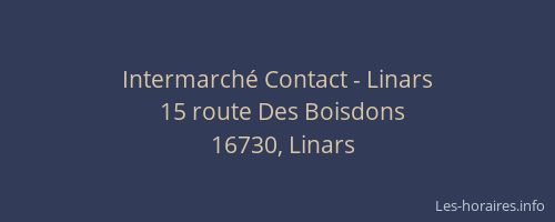 Intermarch&eacute; Contact - Linars