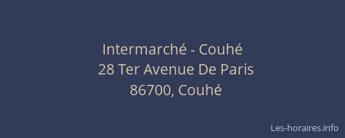 Intermarch&eacute; - Couh&eacute;