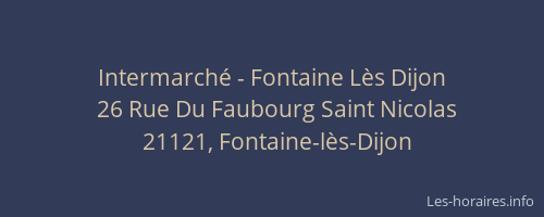 Intermarché - Fontaine Lès Dijon