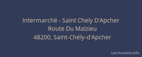 Intermarché - Saint Chely D'Apcher