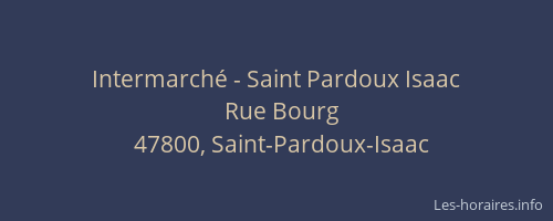 Intermarché - Saint Pardoux Isaac