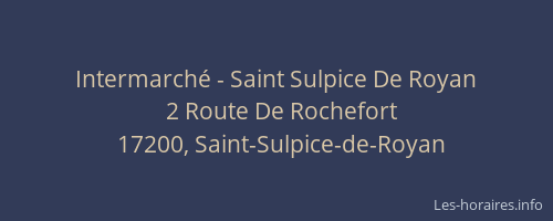 Intermarché - Saint Sulpice De Royan