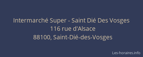 Intermarché Super - Saint Dié Des Vosges